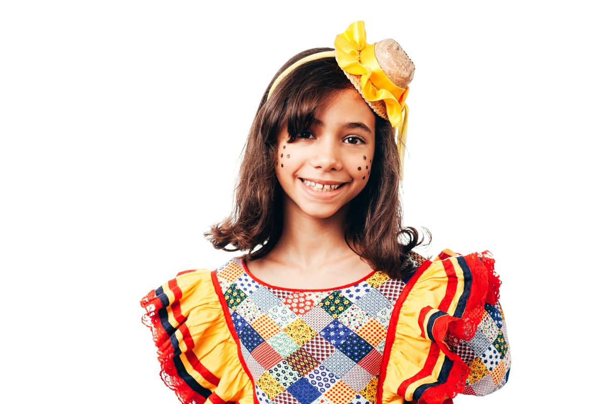 Brazilian girl wearing typical clothes for the Festa Junina - June festival